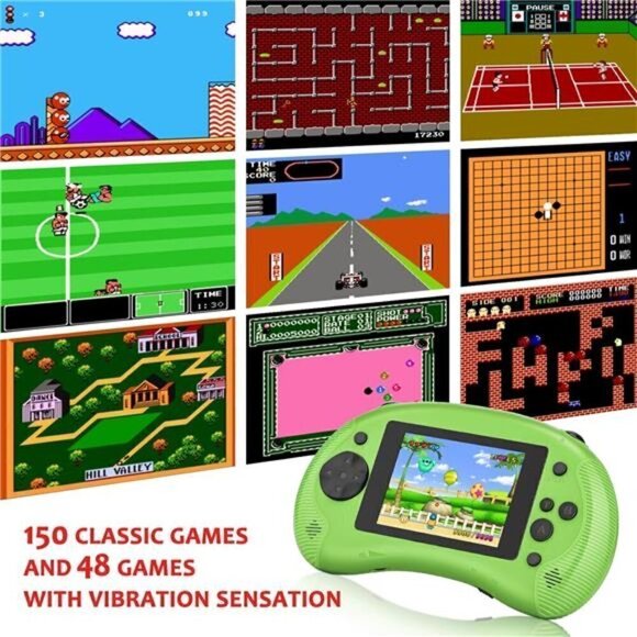 Handheld 198 Classic Video Games Kid Console System Gameboy Retro GREEN Color - Picture 1 of 6